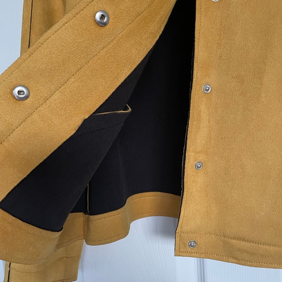 Zara faux suede jacket. Mustard. Size medium. - Picture 2 of 4